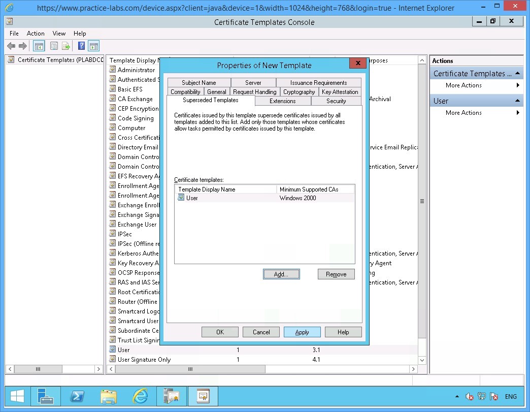 Practice Labs screenshot.